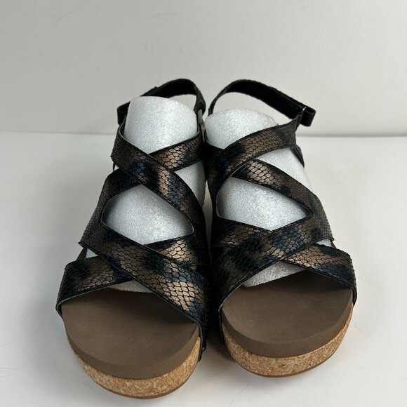 NWOT Boutique by Corkys Sandals 10 Metallic Shore Wedge Strappy - Picture 5 of 13